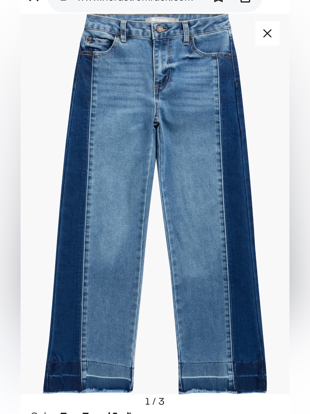 TRACTR Kids' Two-Tone Relaxed Straight Leg
Jeans Size 12
